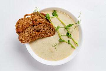 Healthy vegan cauliflower cream soup