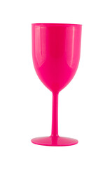 Pink plastic wine glass