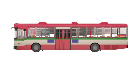 3D render thailand city bus red green white png illustration © kisada