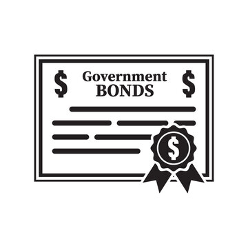 Government bonds icon isolated on white background