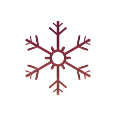 red snowflake isolated on white