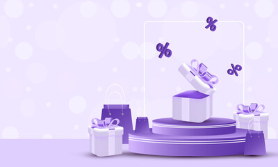 Creative minimal 3d realistic concept for Black friday sale and other sale promotional background.