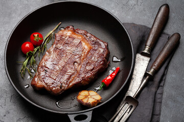Grilled ribeye beef steak