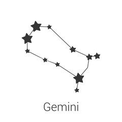 Gemini sign constellation isolated vector icon on white background
