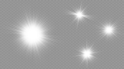 Dazzling flash. Bright Star. Magic dust. Brilliant vector. Bright sun. Glare. shining beam. Rash.