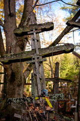 Święta Góra Grabarka, drewniane krzyże, Podlasie