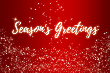 Season's greetings text on red background. Christmas celebration concept © Maurice Yom