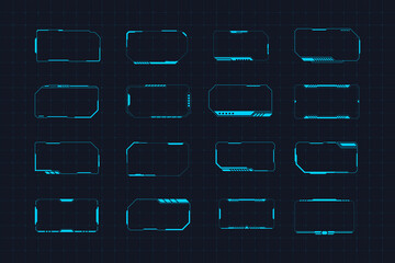 Set of Futuristic Border Icon
