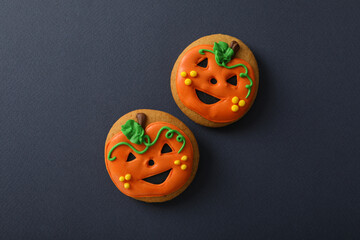 Concept of Halloween sweets, funny and tasty cookies