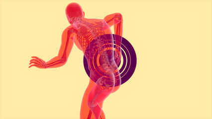 Abstract 3D motion design of backpain