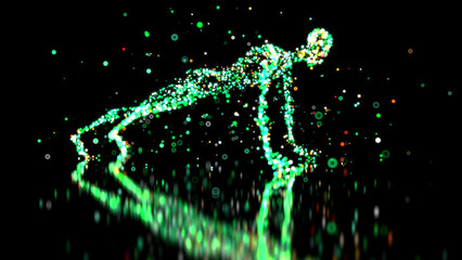 3D anatomy of a man doing pushups