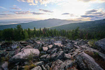 rocks and forest in the mountains