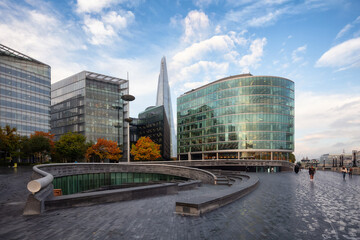 Modern Architecture Building and Cityscape Skyline during sunrise. City of London, United Kingdom....