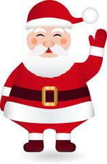 Merry Christmas and Happy New Year greeting card. Set of Funny Santa claus. Santa claus with big sack of gifts. Christmas illustration