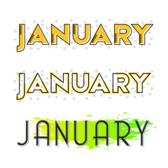 January lettering vector design for advertisement and celebration day