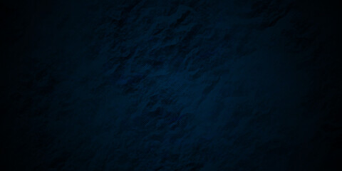 Dark blue and black grunge textured concrete backdrop background. Panorama dark blue and black slate background or texture. Vector blue concrete texture. Stone wall background. 