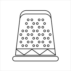 Thimble Icon, Sewing Tool, Hard Pitted Cup For Finger Protection