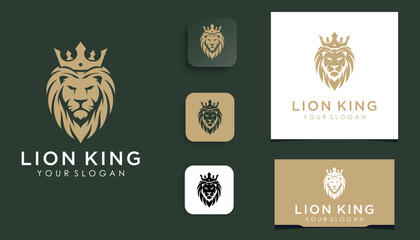 Elegant King Lion With Stylish Graphic Design And Name Card Inspiration Luxury Design Logo