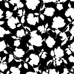 Seamless and beautiful flower illustration pattern,
