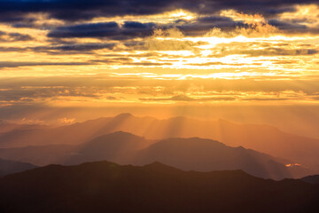sunrise over the mountains