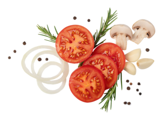 fresh tomato, herbs and spices