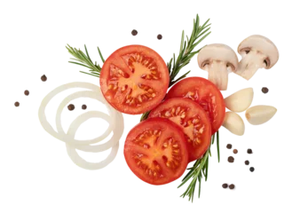 Deurstickers fresh tomato, herbs and spices © Gresei