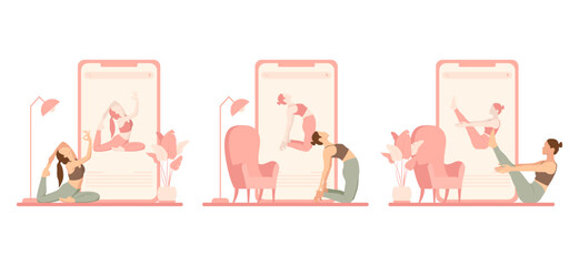 Yoga Activity Flat Bundle Design Illustration