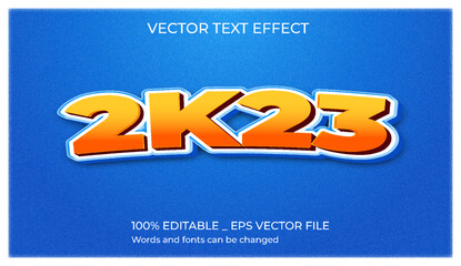 2K23_text_style_effect_vector