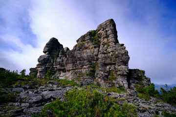 natural stone pillar and sky