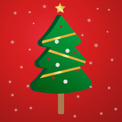 Christmas background with decorated tree and gift boxes