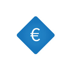 Euro sign on icon. Vector illustration.