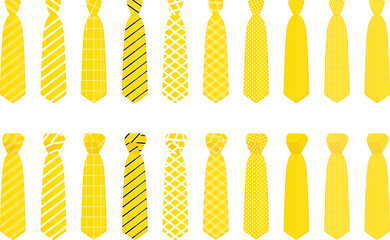 big set ties different types, neckties various size