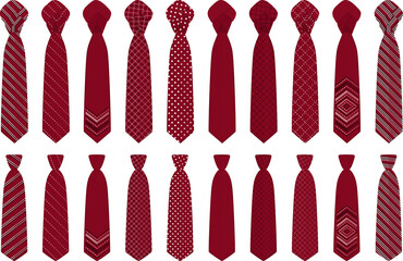 Fototapeta premium big set ties different types, neckties various size