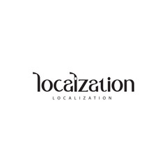 localization Modern calligraphy text. Vector hand-drawn illustration black and white