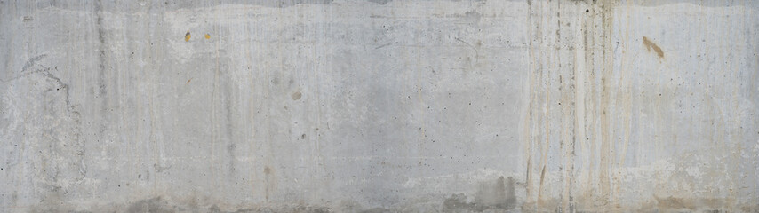 White gray exposed concrete wall - cement texture background banner panorama with efflorescence and...
