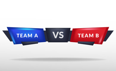 scoreboard versus team A vs team B for sport lower third. Blue team fight red team