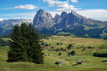 Fototapeta na wymiar Amazing dolomite mountains: picturesue landscape in south tyrol, italy, garda valley. travel and holiday concept