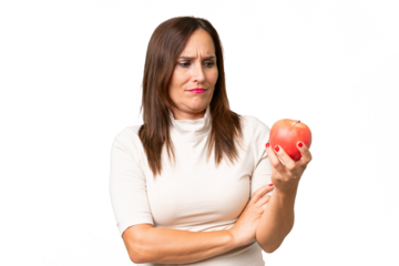 woman holding an apple