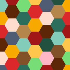 geometric hexagon seamless pattern. colorful background. honeycombs design