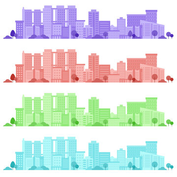 Singapore HDB Flats City Skyline Vector Illustration