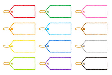 クレヨン素材のタグ 12色セット