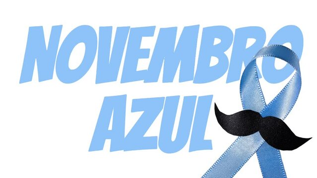 Translation: Blue November in Portuguese language. Prostate cancer awareness month.	