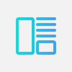 Layout icon in gradient style, use for website mobile app presentation