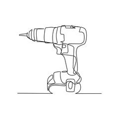 Drill vector illustration drawn in line art style