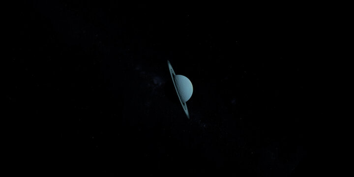 Uranus planet and her rings in the outer space
