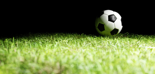 Football soccer ball on grass