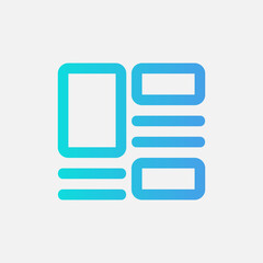 Layout icon in gradient style, use for website mobile app presentation