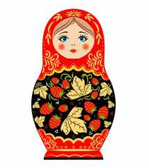 Wooden colored matryoshka doll. Russian nesting dolls.