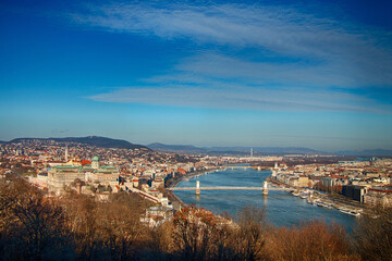 Hungary. Budapest. Beautiful panorama of the city in sunny weather. - 540634713
