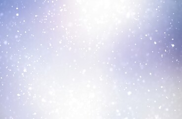 Winter day light falling snow soft empty background. Blue white glowing defocus textured open air backdrop.